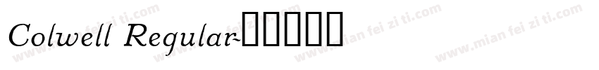 Colwell Regular字体转换